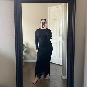 Vintage Chicos Crochet Maxi Skirt